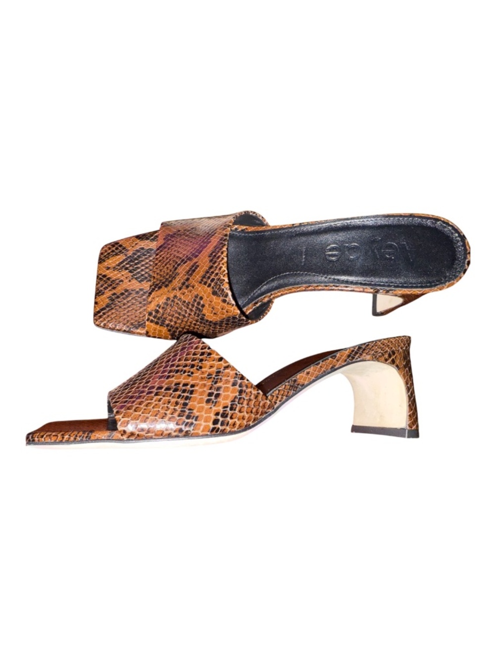 Aeyde Jessie Snakeskin Heels Sandals 39 8